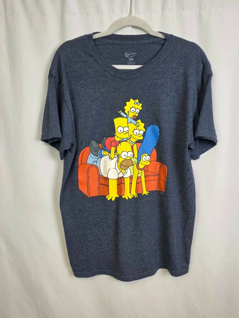 Men's The Simpson's Family On the Couch 20th Century Fox Grey T-shirt Size L